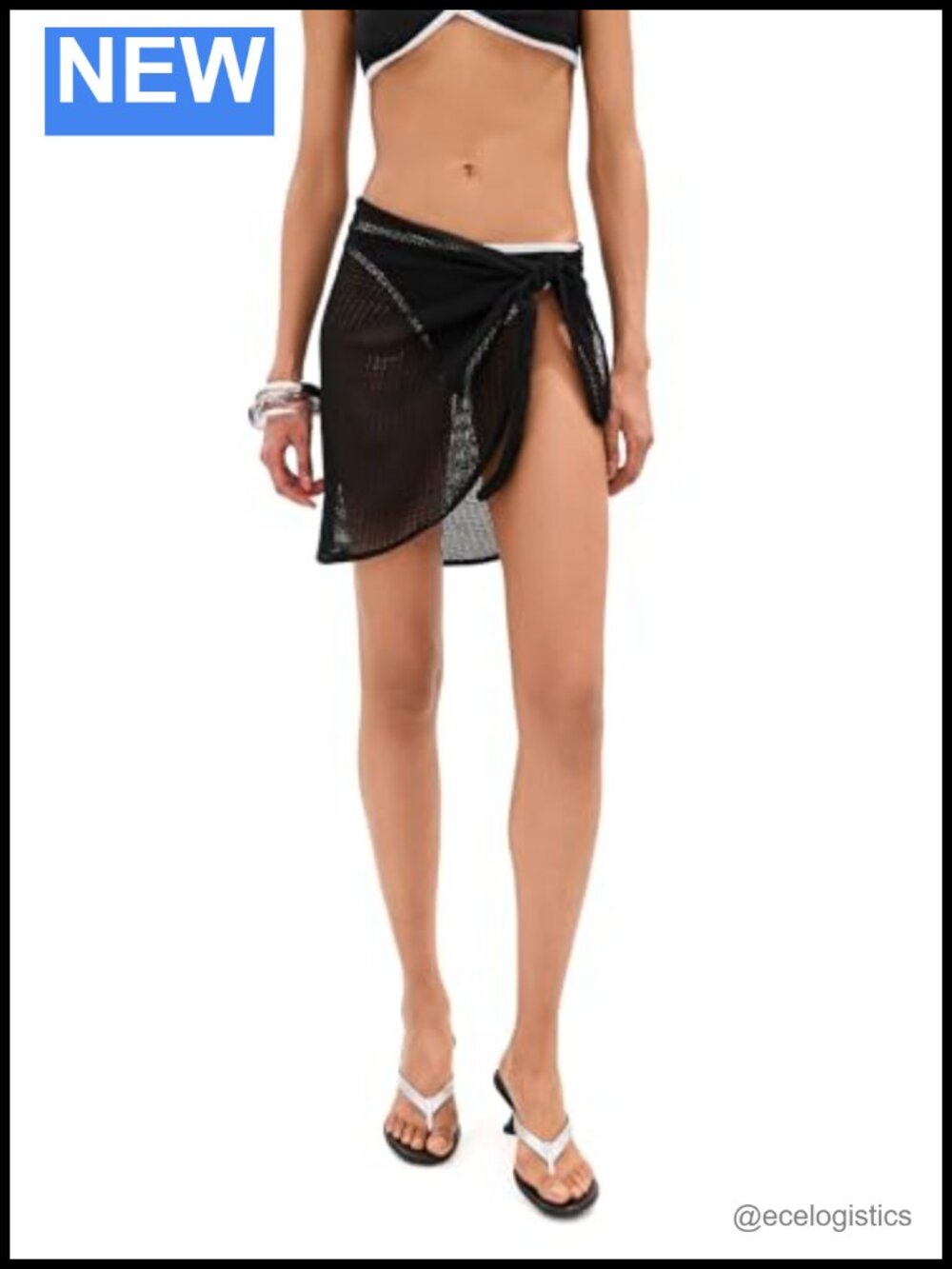 Women's Wrap Skirt Lightweight Stretch Mesh Tie Closure Work